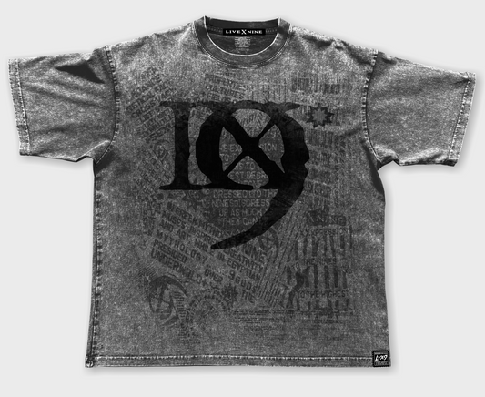 LIVE X NINE - Element.9.P.M. Mineral-washed Graystone T-shirt